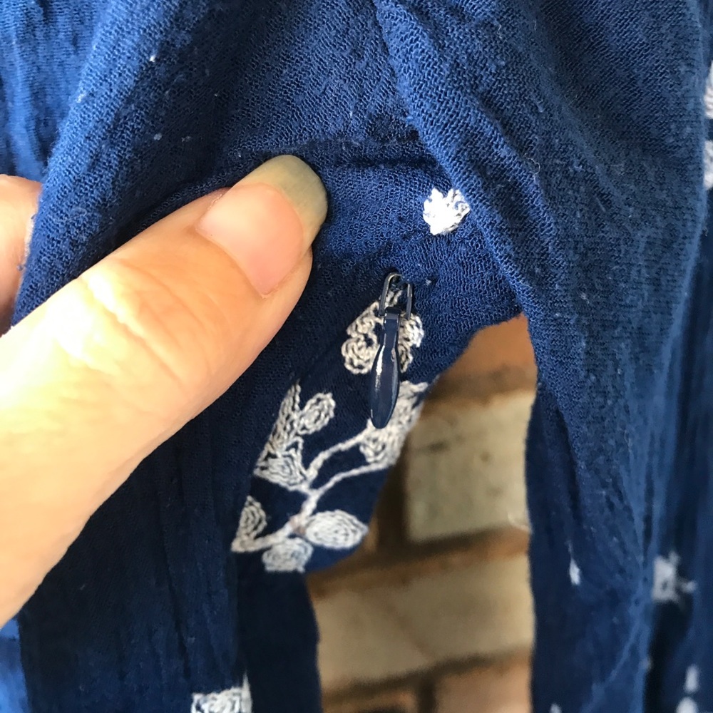 Free People Navy Bell Sleeve Embroidered Dress - Picture 7 of 10